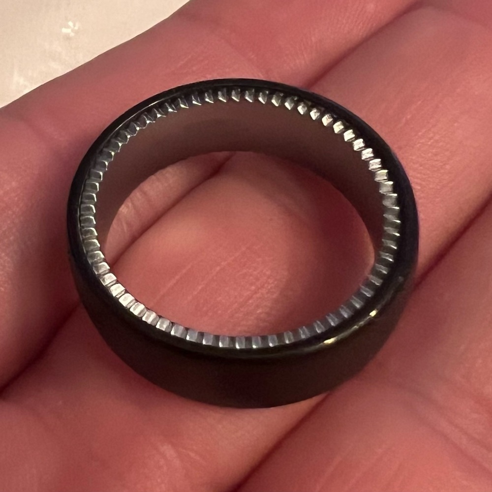 Sapphire Tungsten SQ48 Black Textured Titanium Comfort Band Ring, Size 12 - Picture 3 of 3